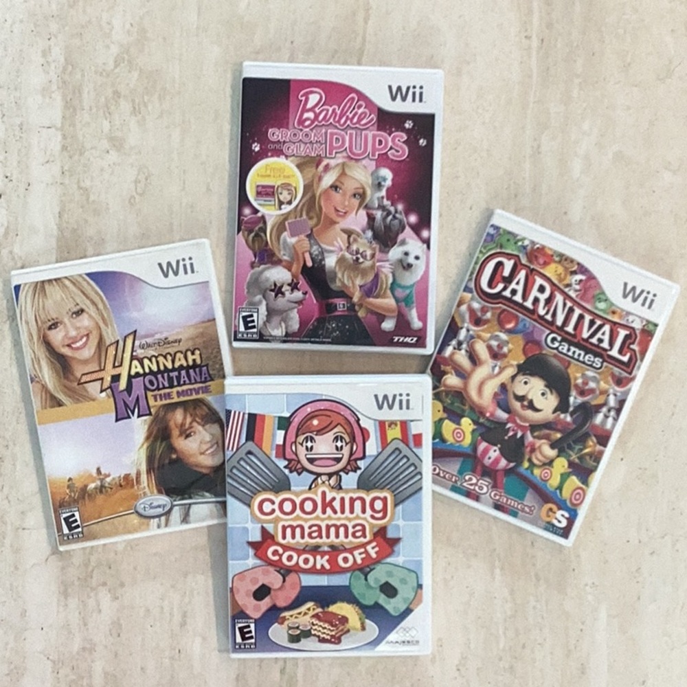 Cooking Mama Cook Off Wii & Hanna Montana Movie Wii & Barbie Nintendo Wii Game 4